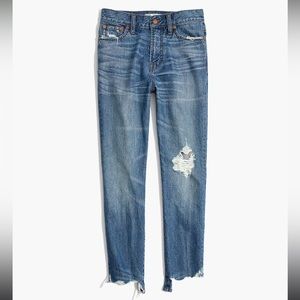 Madewell The Perfect Summer Jean Deconstructed Edition Straight Leg High Rise 27